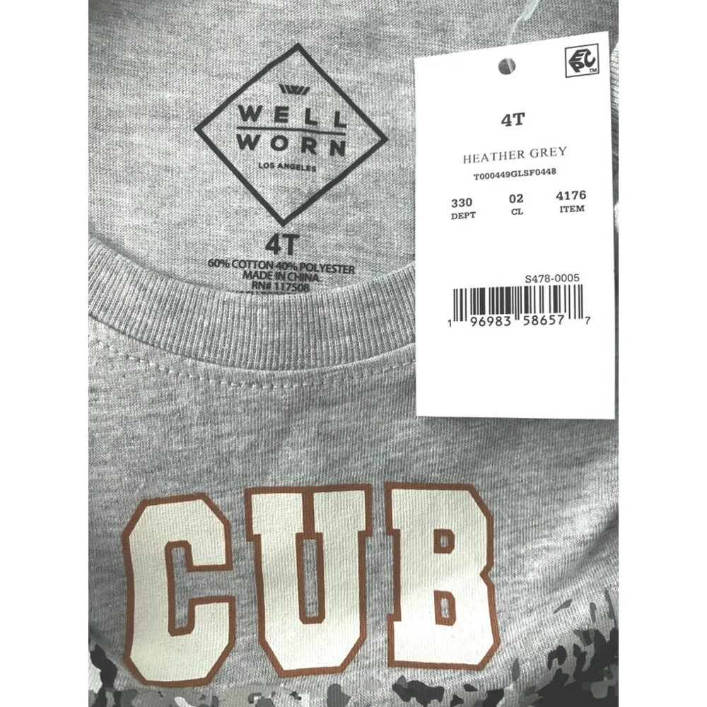 'Cub' graphic unisex tee by Well Worn NEW WITH TAGS